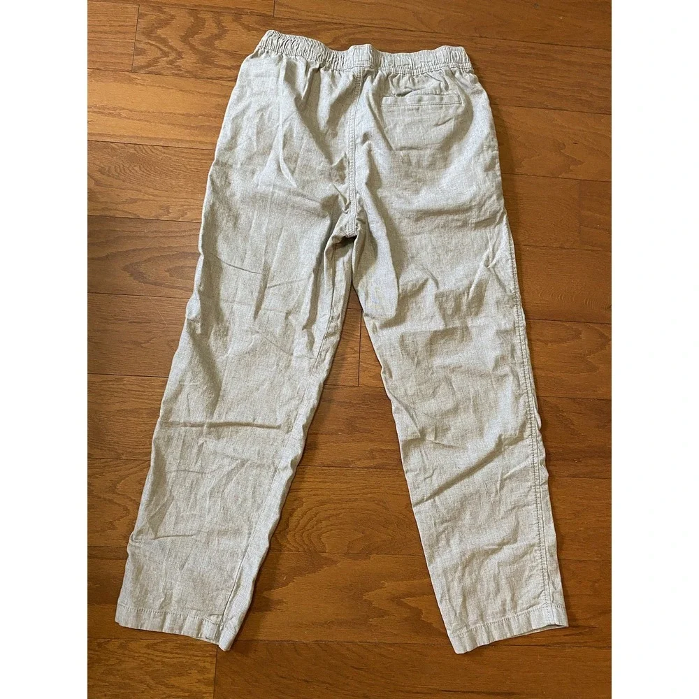 Hollister Mens Loose Linen-Blend Pants Small Sand Beige Casual Drawstring S